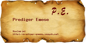 Prediger Emese névjegykártya